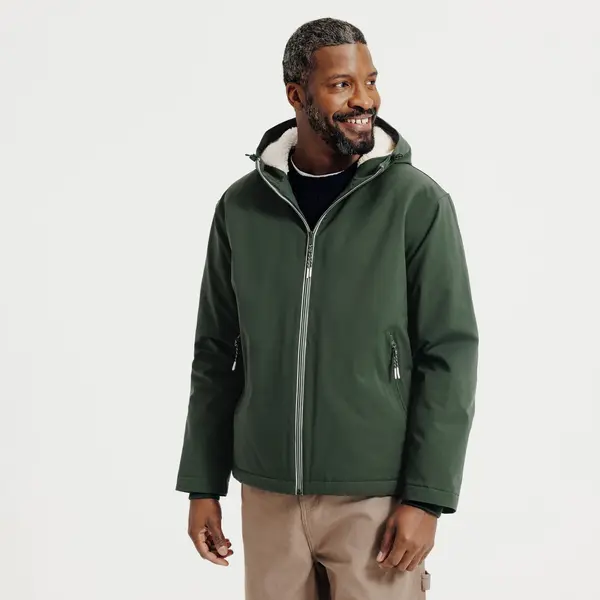 Blouson à capuche doublé en sherpa