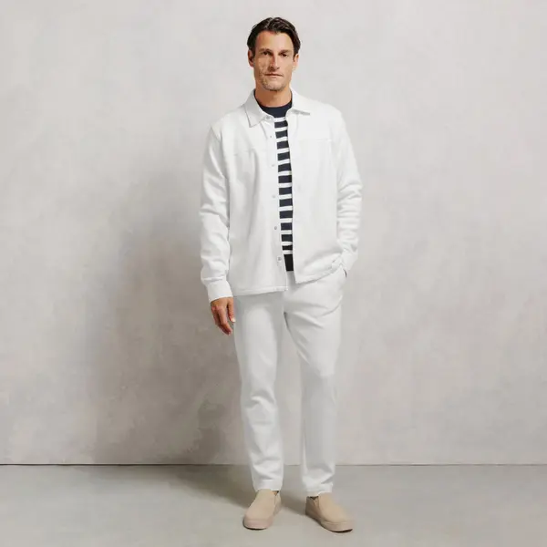 Ensemble surchemise et pantalon chino tapered - Blanc