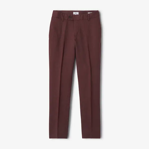 Pantalon chino straight 100% lin
