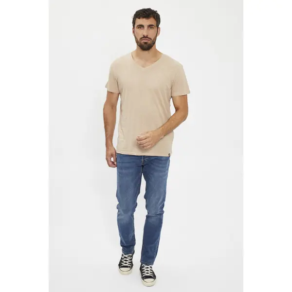 T-shirt Tom beige col V
