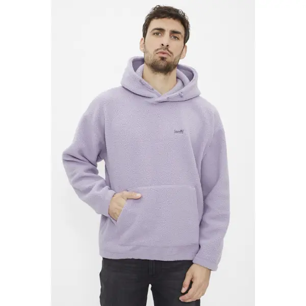 Sweat à capuche en polaire violet