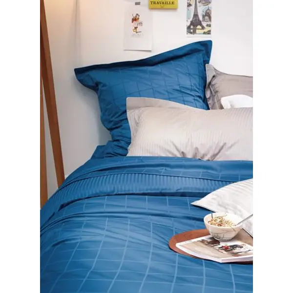 Olivier Desforges - Drap plat en satin de coton gris, Baptiste - Yves Delorme