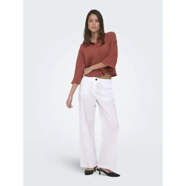 Chemise Courte Marron Gaze de Coton JDY Femme