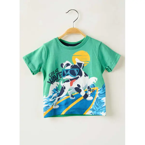 T-shirt Boboli Vert Manches Courtes