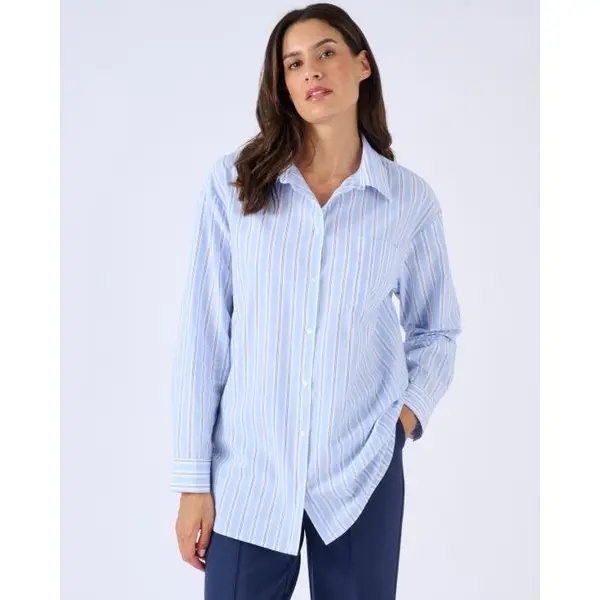 Chemise rayée en popeline