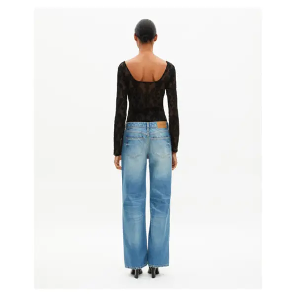 Body en mesh avec flocages noir black - The Kooples Corbeil