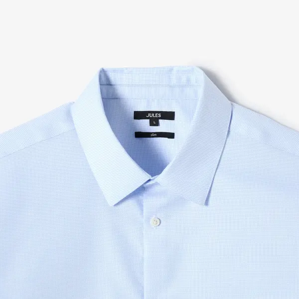 Chemise 100% coton slim sans repassage texturée
