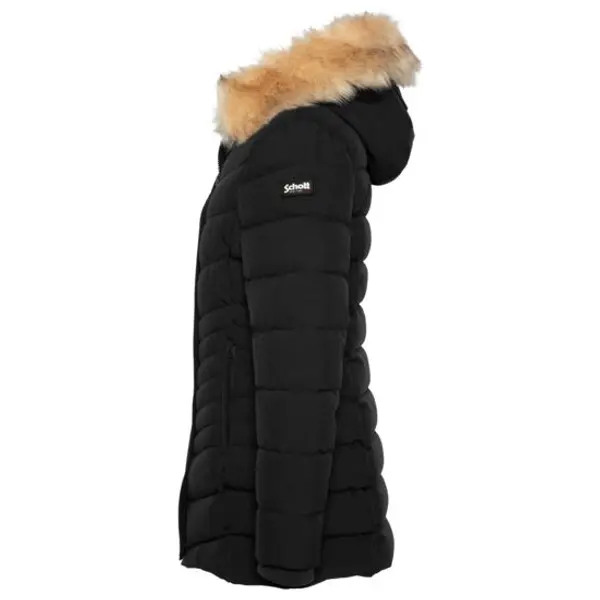 Parka mi-longue à capuche avec fausse fourrure amovible - Schott