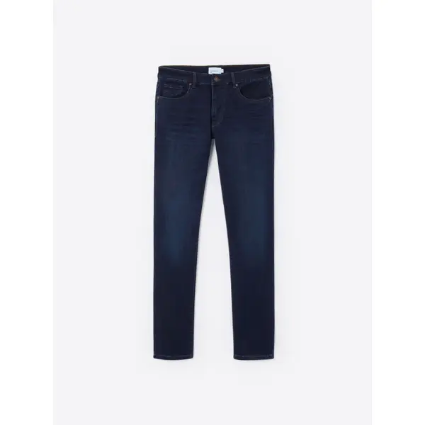 Jean denim délavé en coton stretch