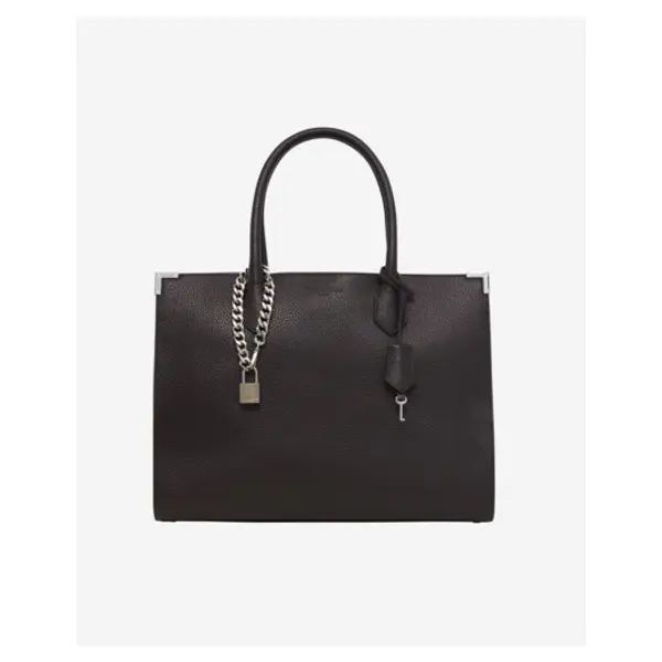 Sac cabas ming l en cuir grainé marron brown - The Kooples Talange