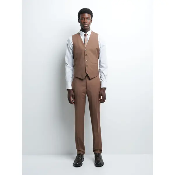 Gilet coordonnable en laine uni