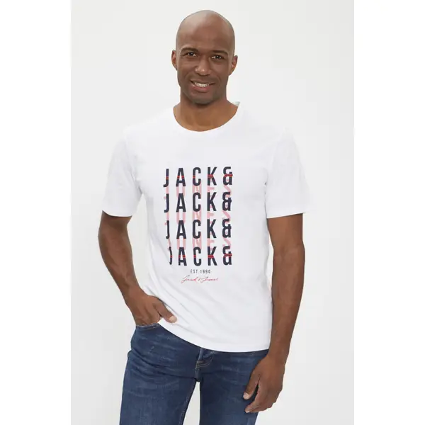 T-shirt blanc logo bicolore