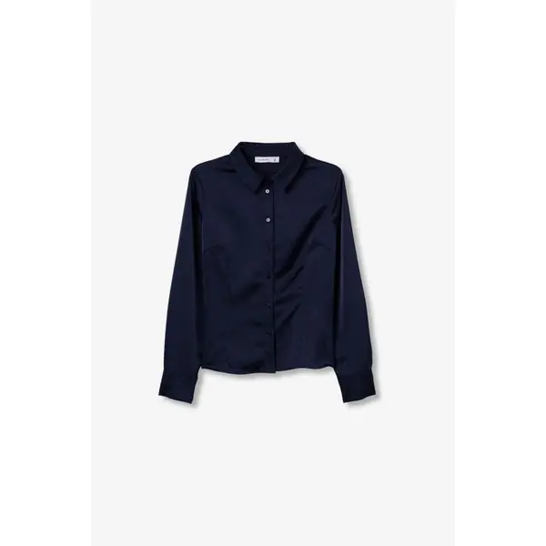 Chemise bleue fluide effet satin Tiffosi femme