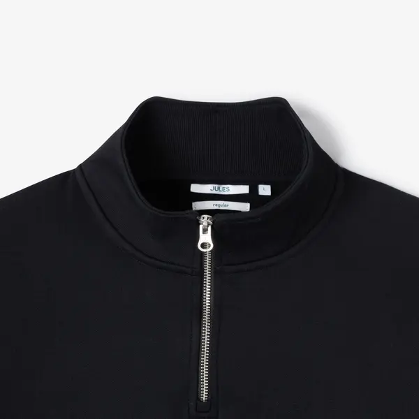 Sweat col montant zippé molleton uni