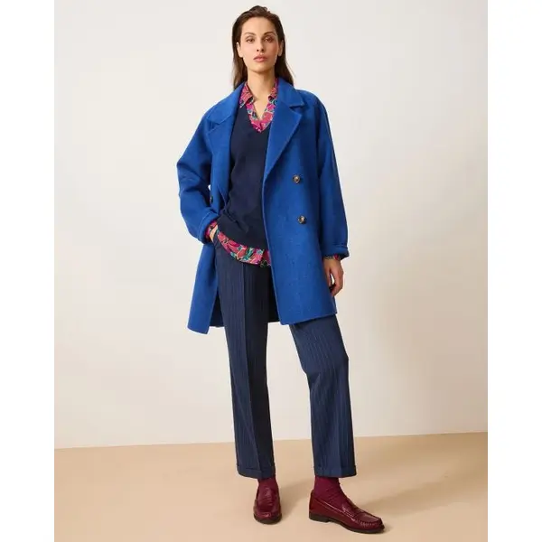 Manteau long mélange laine et cachemire