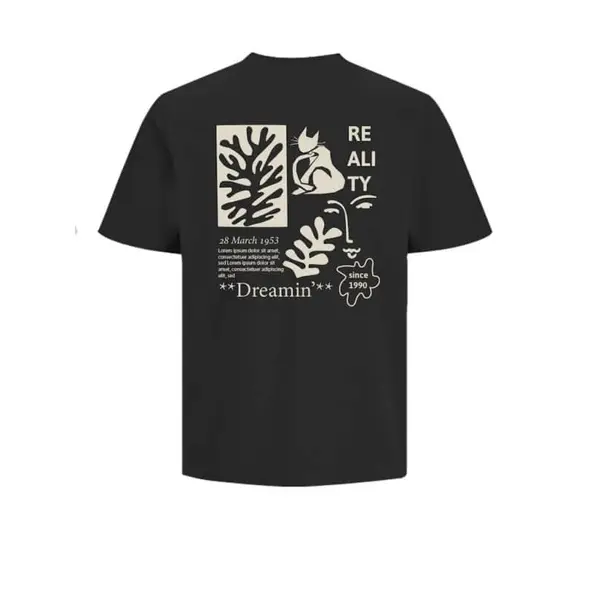 TEE SHIRT NOIR LOGO DOS HOMME JACK AND JONES