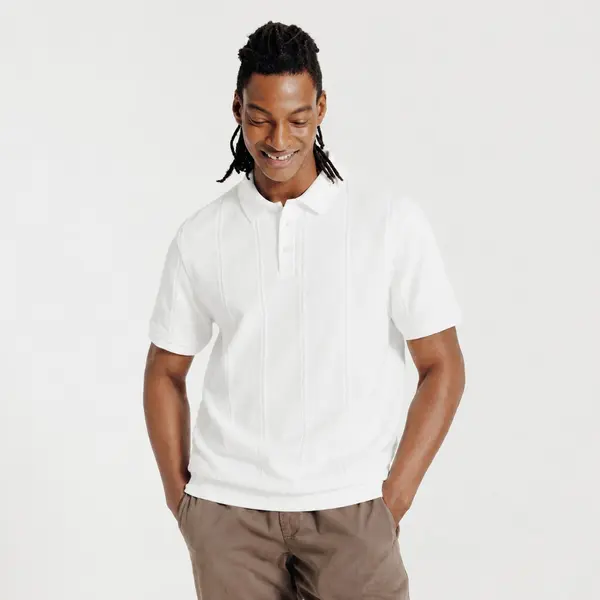 Polo manches courtes texturé