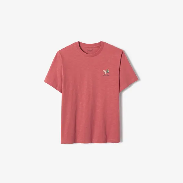 Tee shirt matière flammée broderie poitrine