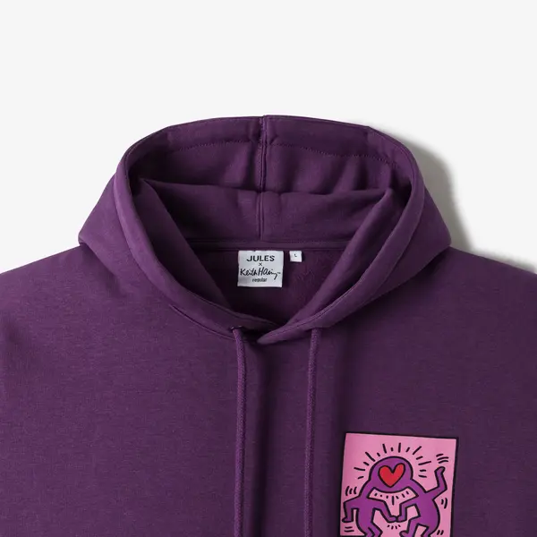 Sweat à capuche imprimé licence Keith Haring