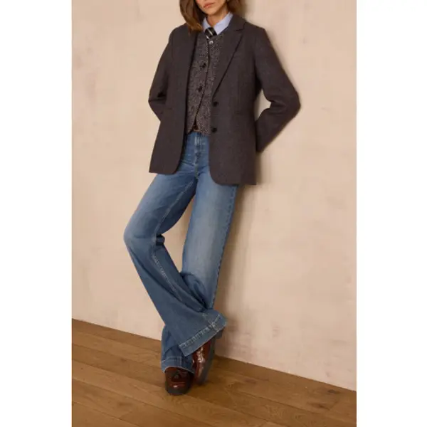 Veste tailleur en laine à chevrons COURTNEY - Maison 123 Corbeil