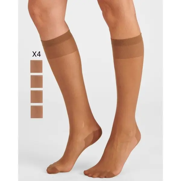 Lot de 4 paires de mi-bas voile 20D