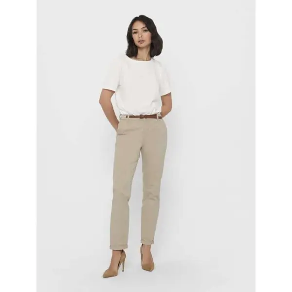 Pantalon Chino Beige Mi-Saison ONLY Femme du 34 au 42 -