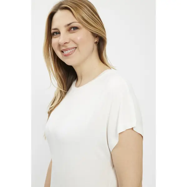 T-shirt blanc manches courtes évasées