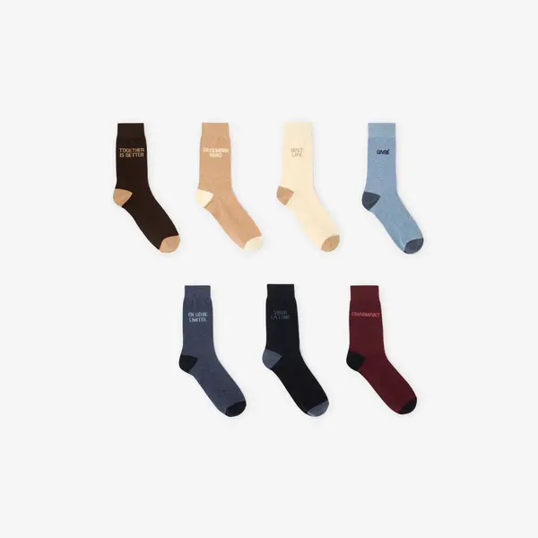 Coffret 7 paires de chaussettes fantaisies