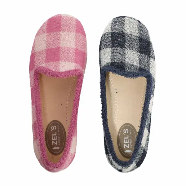 Chaussons éponge Vichy - les 2 paires