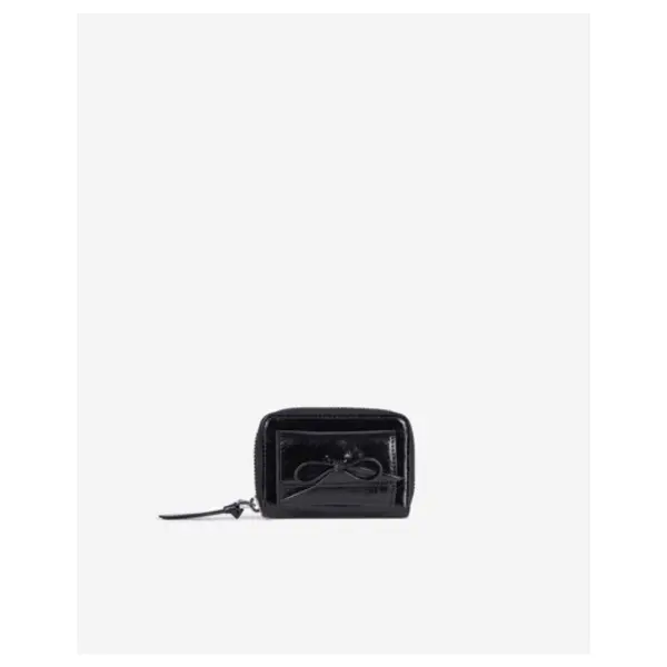 Porte-monnaie amelia en cuir craquelé noir black - The Kooples Corbeil