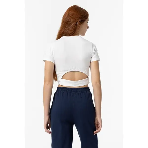 Tee-shirt court blanc Tiffosi : le style ado pour fille de 12 à 16 ans