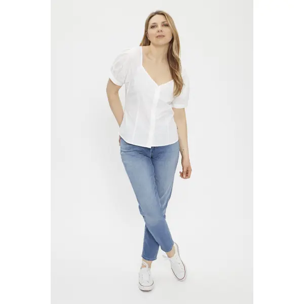 Blouse blanche Marta manches courtes raglan
