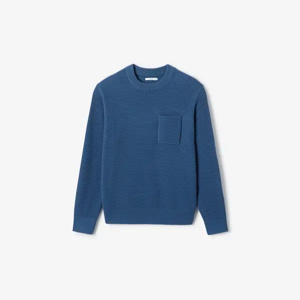 Pull col rond point de riz poche poitrine