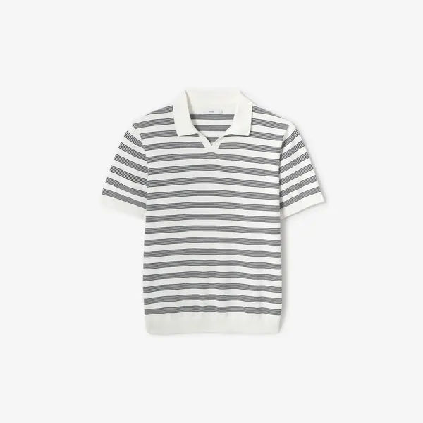 Polo en maille manches courtes rayé