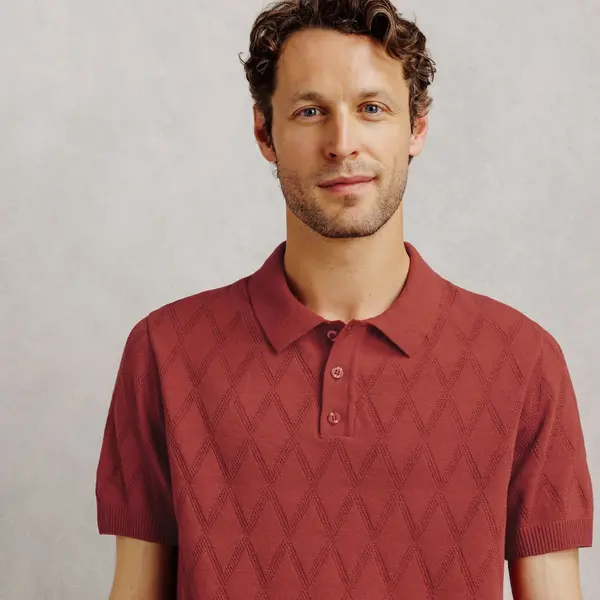 Polo en maille ajouré