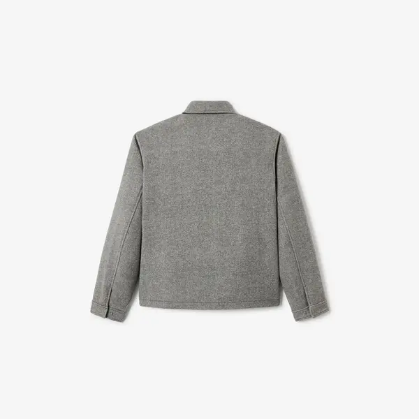 Blouson contenant de la laine col chemise zippé