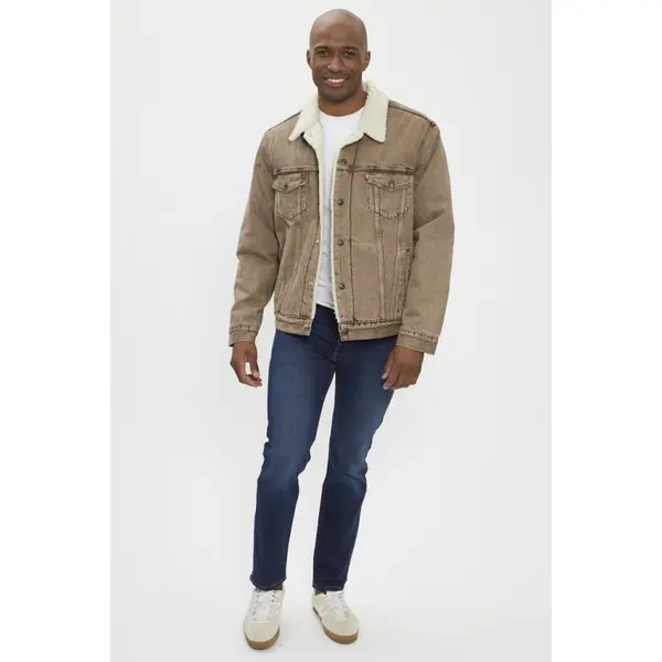 Veste Trucker sherpa marron