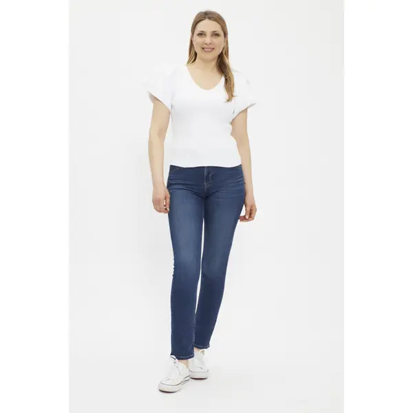 Top blanc manches bouffantes