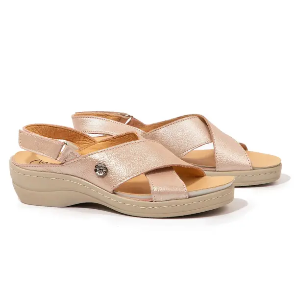 Sandales cuir irisé