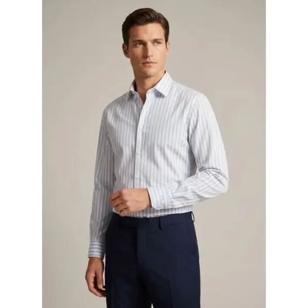 Chemise Semi-ajustée rayée bleue - Figaret