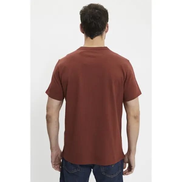 T-shirt À Col Tunisien Housemark Rouge