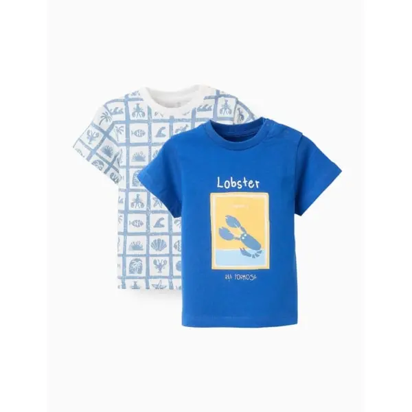 Pack de Deux T-shirts Imprimé Homard Bébé Garçon Zippy : Confort et Style du 6/9 mois au 24/36 mois