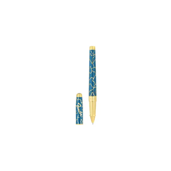 Stylo roller fender bleu et or - S.t. Dupont