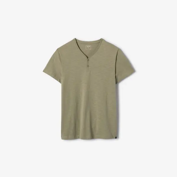 Tee shirt col tunisien matière flammée