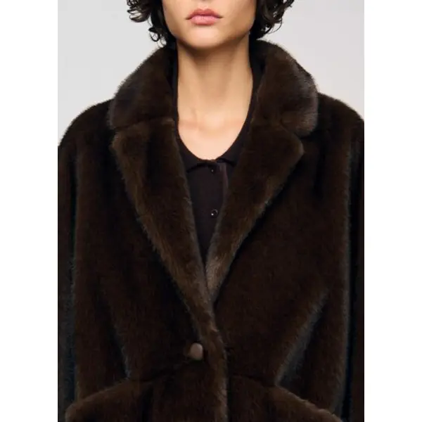 Manteau veste en fausse fourrure - Sandro