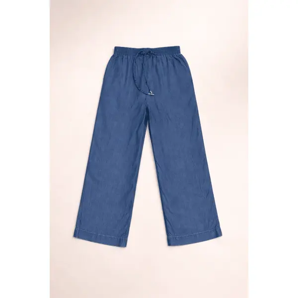 Pantalon bleu coupe fluide pour femme TIFFOSI