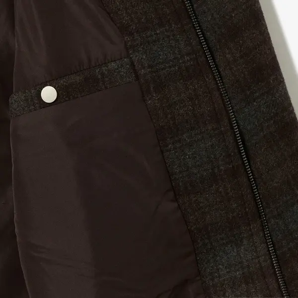Blouson contenant de la laine col chemise zippé
