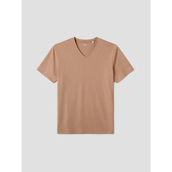 T-shirt col V mélange coton Supima®