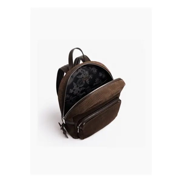 Sac à dos zippé Emile en cuir côtelé et lisse - Le Tanneur