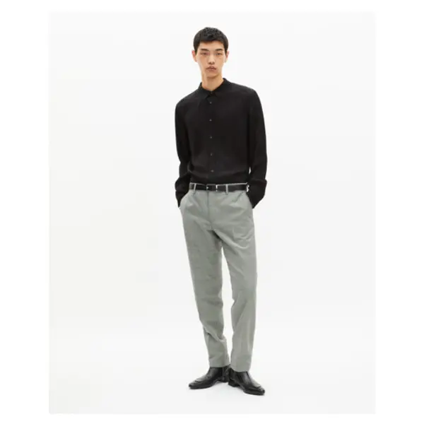 Pantalon de costume ajusté en pied de poule noir et blanc black grey - The Kooples Talange